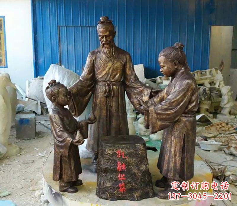 湖北寓言故事孔融让梨人物铜雕