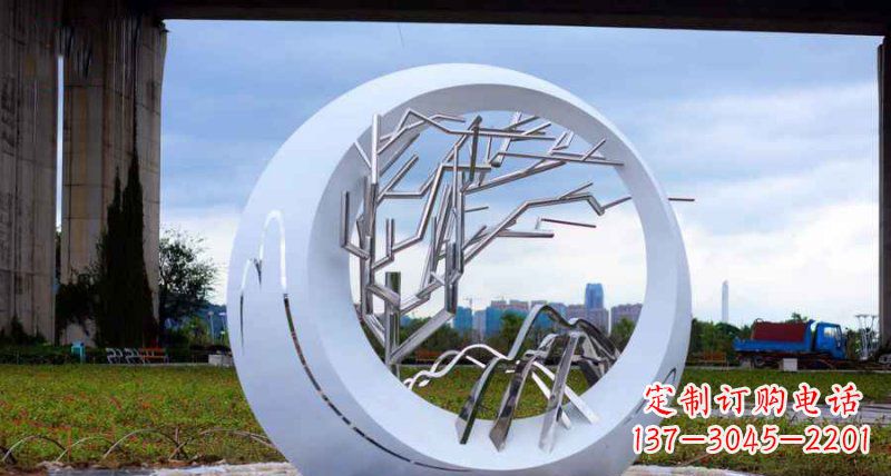 湖北园林不锈钢抽象树枝雕塑