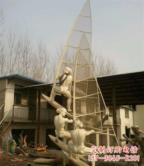 湖北园林不锈钢帆船景观雕塑