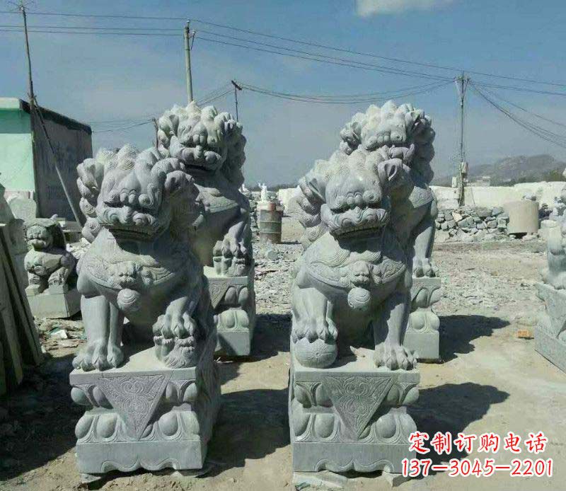 湖北园林仿古狮子景观石雕