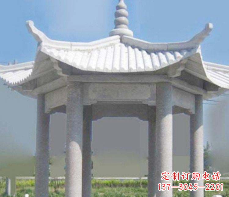 湖北园林仿古石凉亭景观石雕