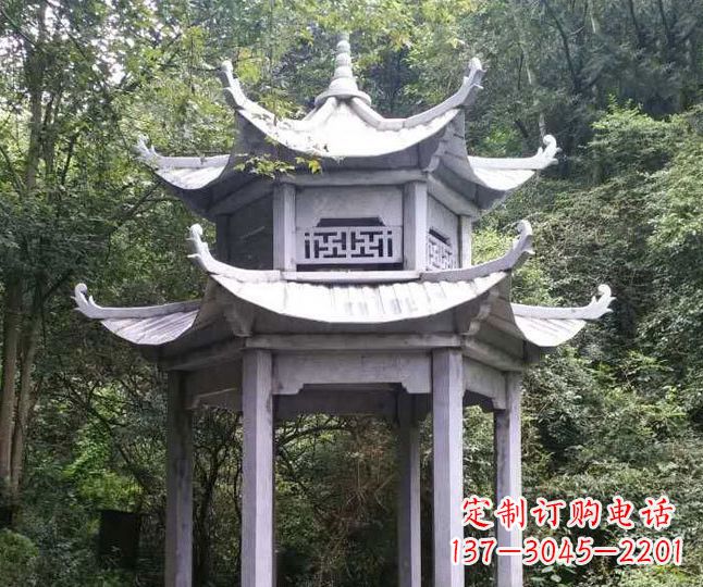 湖北园林仿古石凉亭景观石雕 (3)