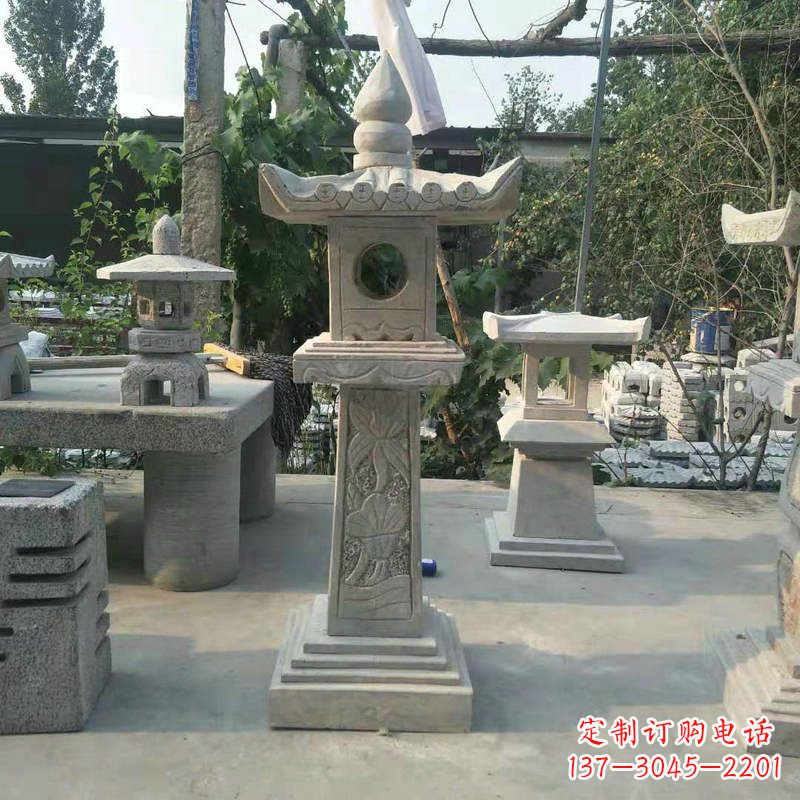 湖北园林仿古做旧中式石灯