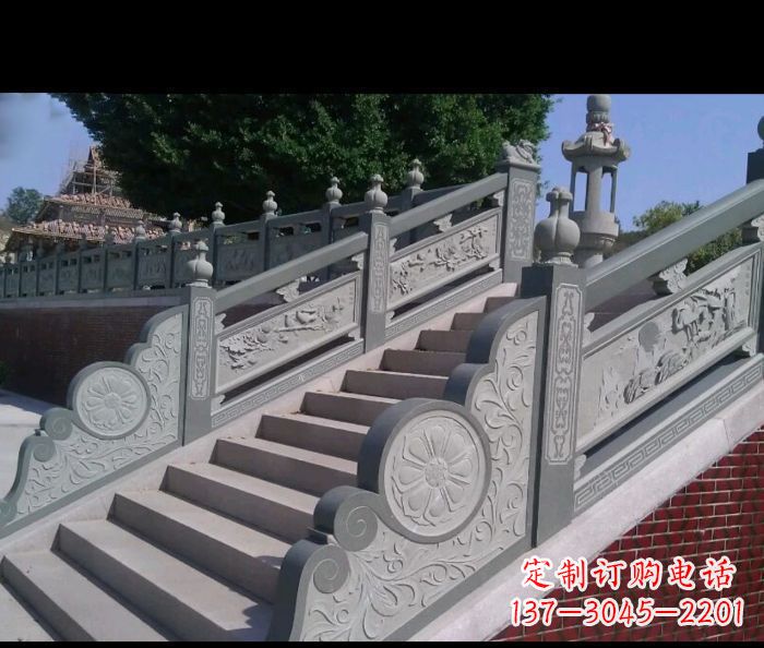 湖北园林景观大理石栏板雕塑 (4)