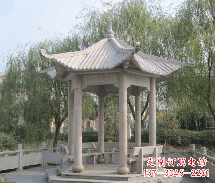 湖北园林景观大理石凉亭石雕