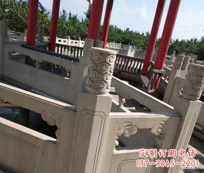 湖北园林景观大理石桥栏板石雕 (3)