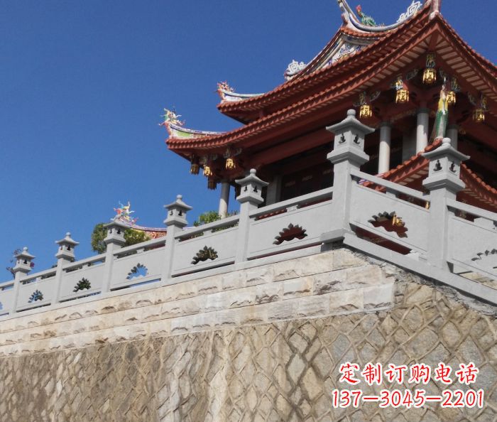 湖北园林景观大理石镂空莲花石栏板