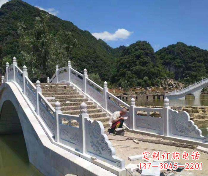 湖北园林景观大理石桥栏板石雕_1