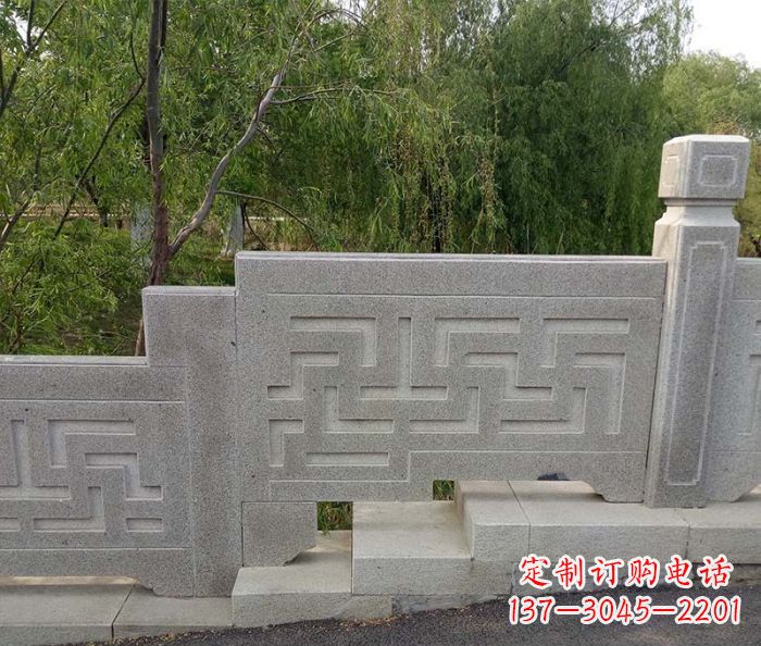 湖北园林景观大理石桥栏板石雕 (7)