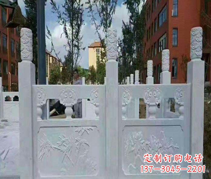 湖北园林景观大理石桥栏板石雕_2