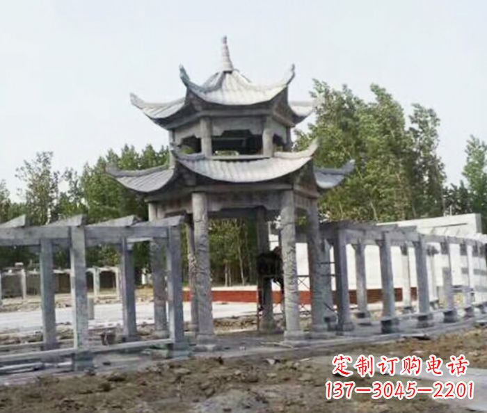 湖北园林景观多层凉亭石雕 (2)