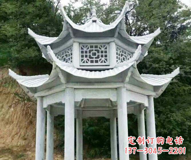 湖北园林景观多层凉亭石雕
