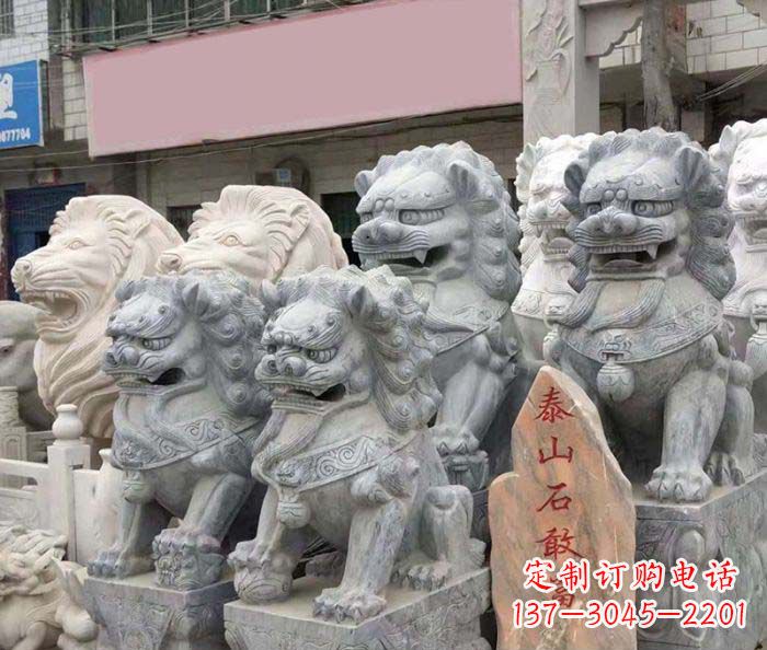 湖北园林景观仿古狮子石雕