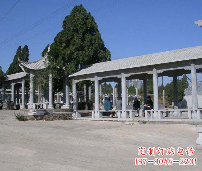 湖北园林景观仿古石雕长廊凉亭 (2)