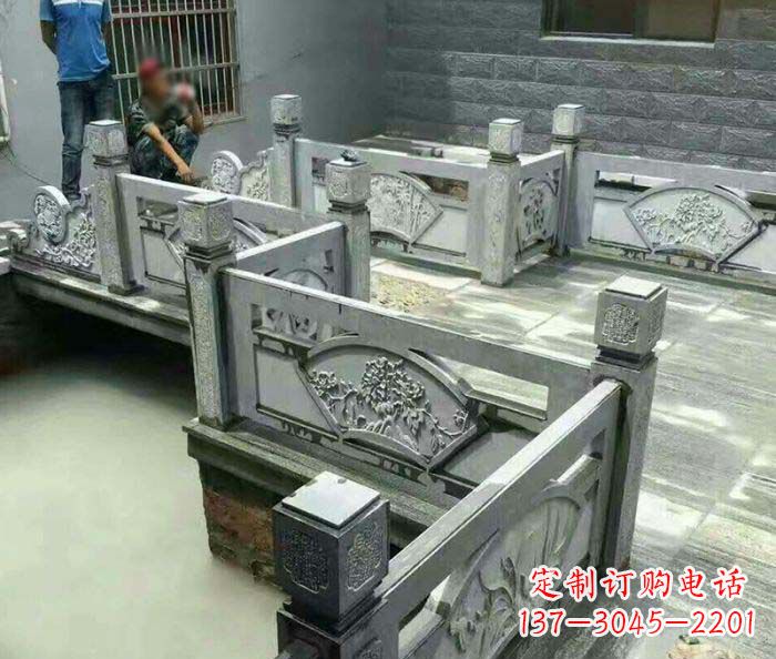 湖北园林景观仿古石浮雕栏板 (4)