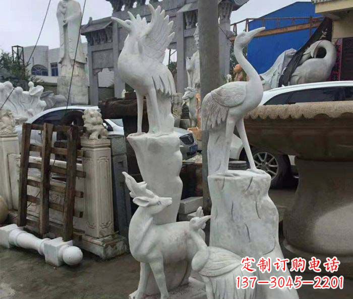 湖北园林景观仙鹤石雕
