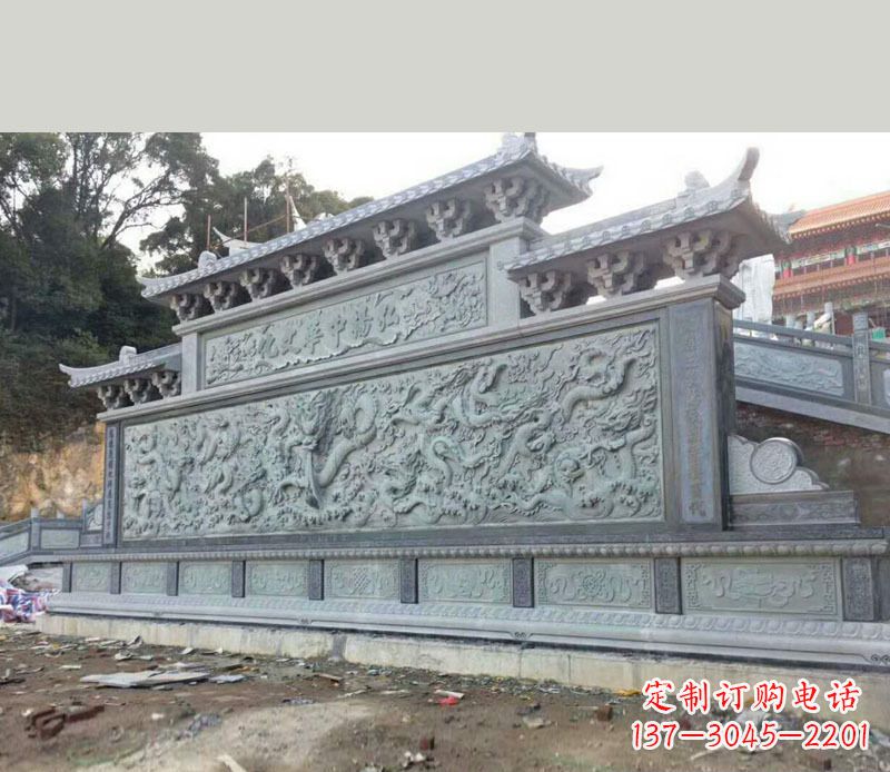 湖北园林九龙壁景观石雕 (2)