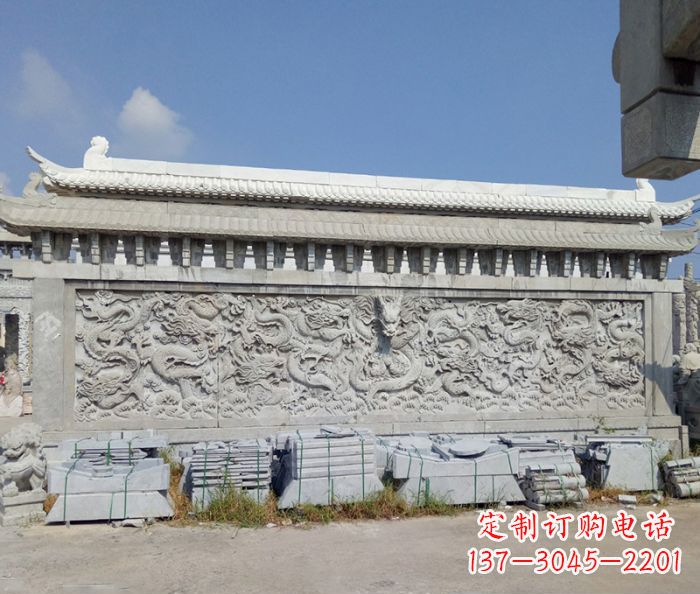 湖北园林九龙壁石雕影壁 (3)