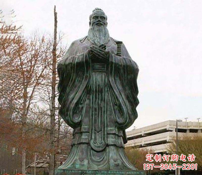 湖北园林老子人物铜雕