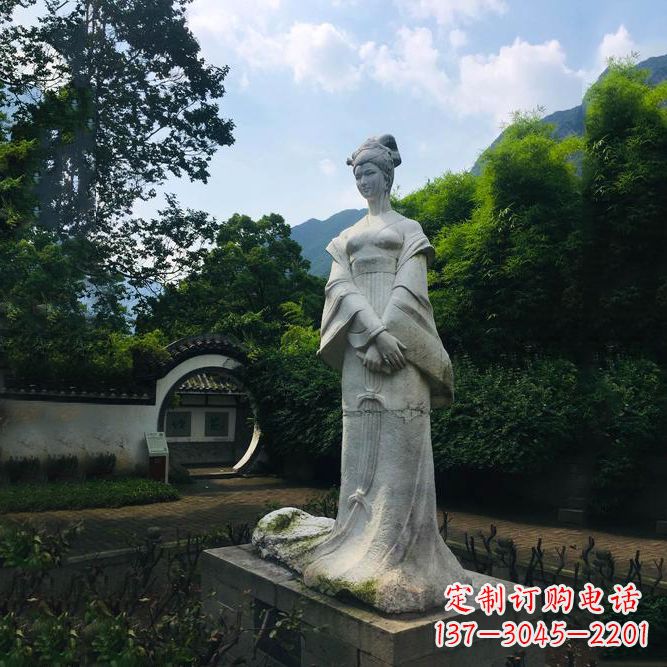 湖北园林历史名人塑像王昭君汉白玉雕塑