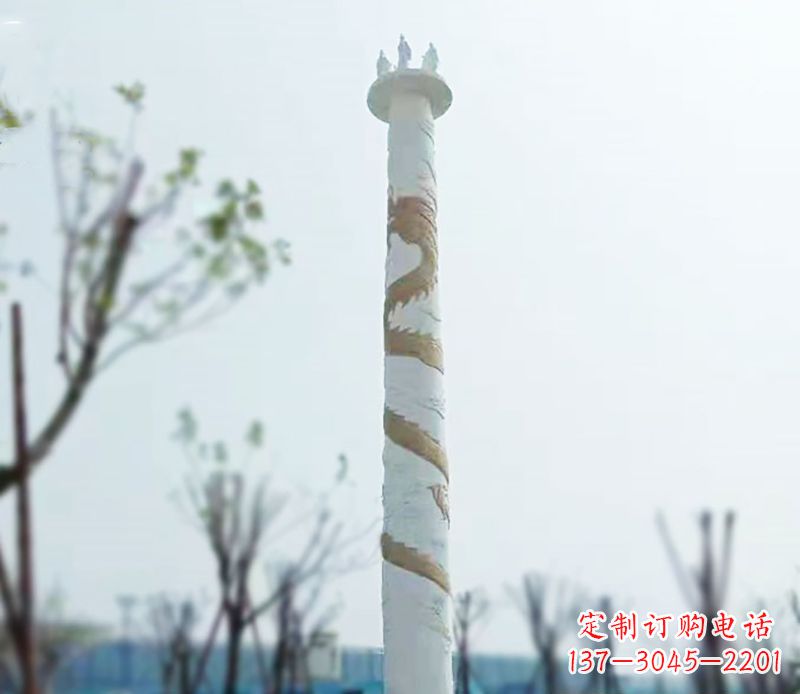 湖北园林龙柱景观不锈钢