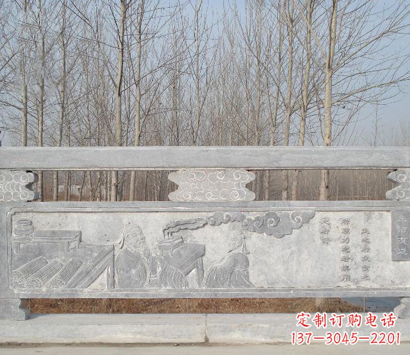 湖北园林石浮雕栏板景观石雕 (3)