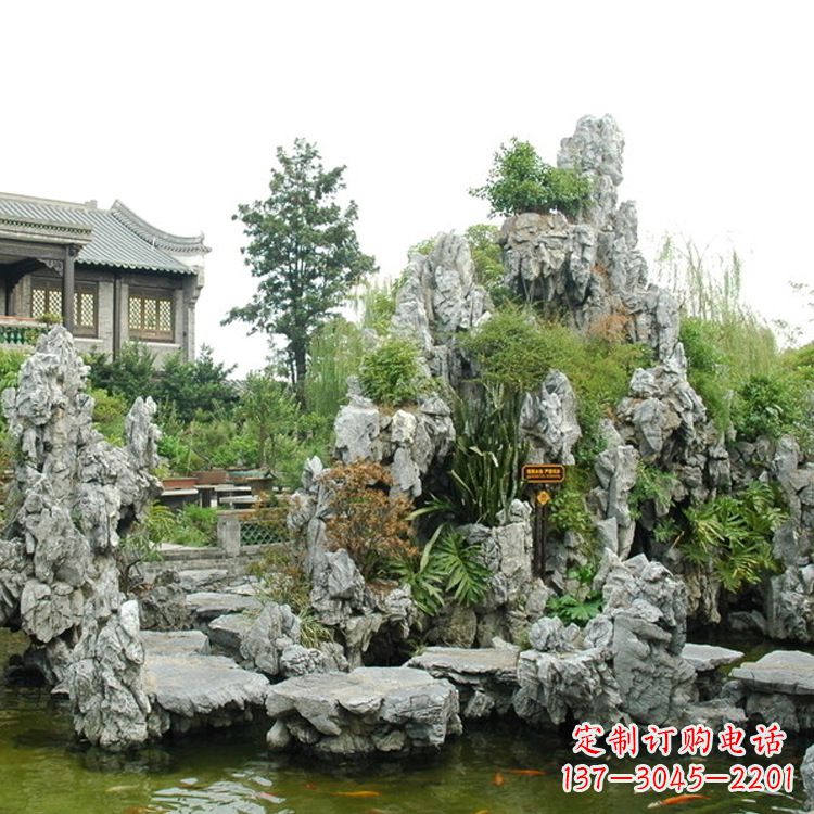 湖北园林庭院奇石假山