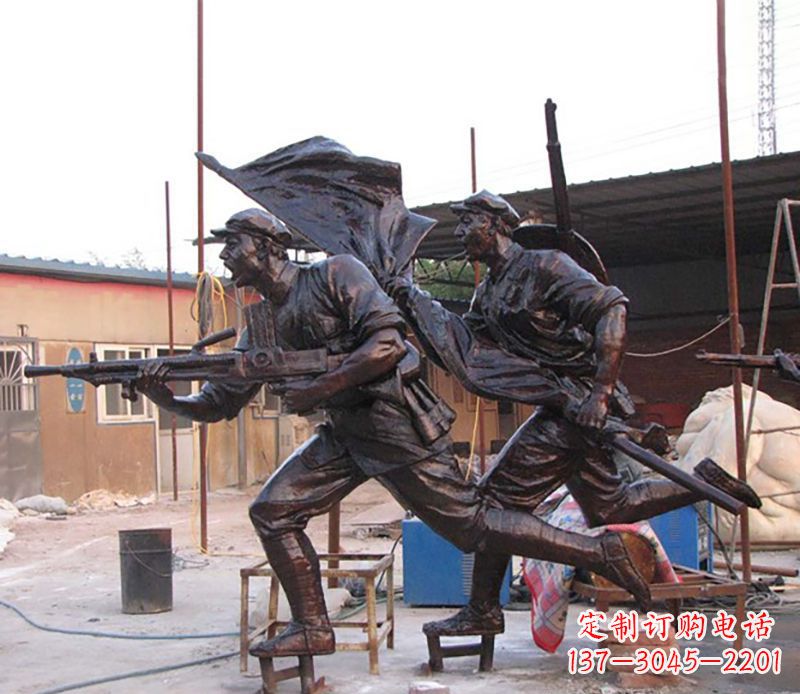 湖北战士人物铜雕