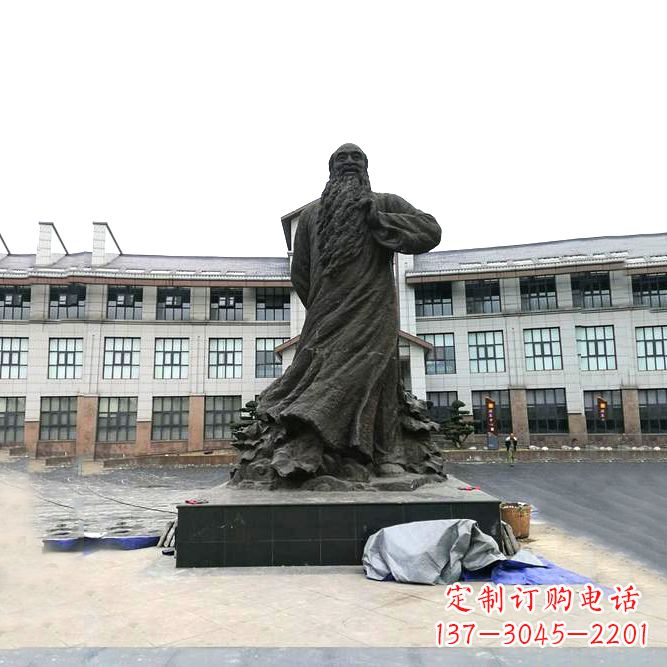 湖北张大千铜雕塑像-景区广场名人雕塑