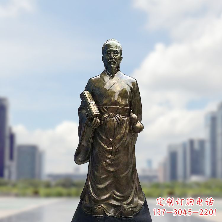 湖北张仲景仿铜玻璃钢雕塑