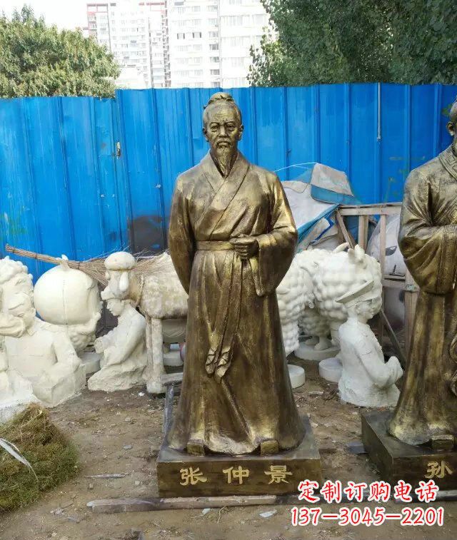 湖北张仲景古代医学名人铜雕