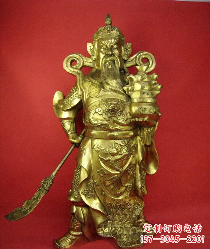 湖北招财关公铜雕