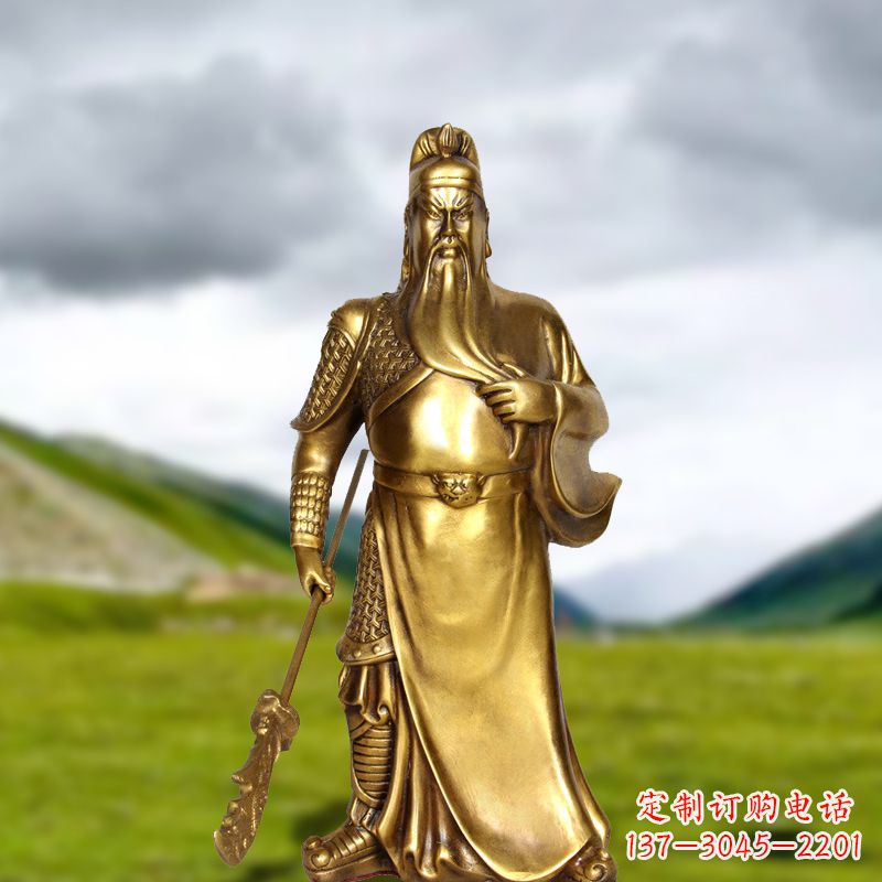 湖北招财关公铜雕像