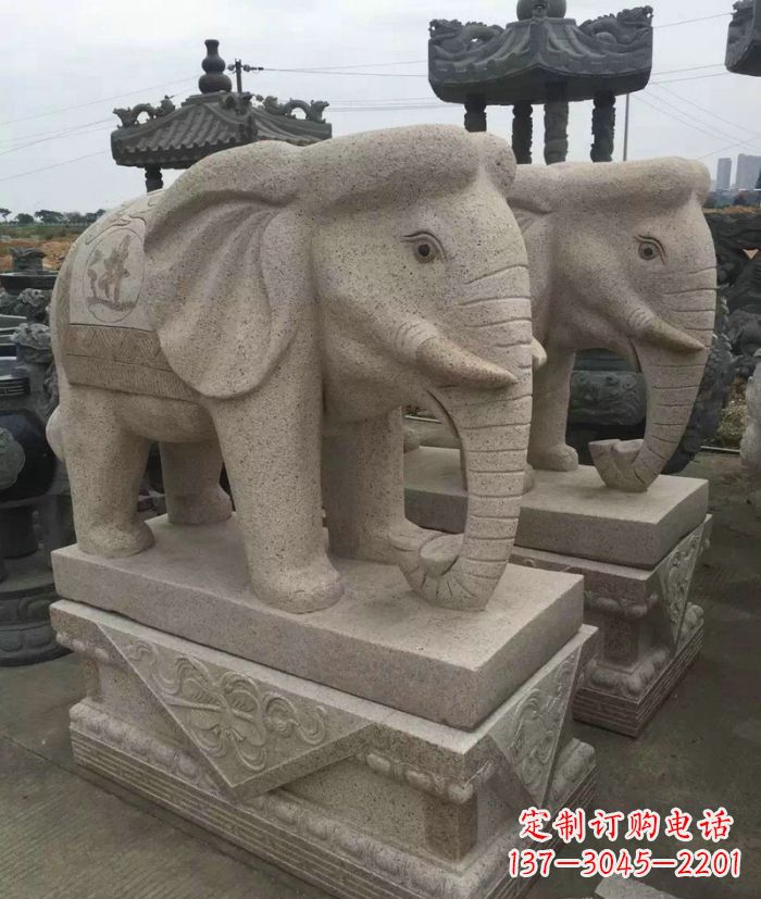 湖北招财进宝大理石大象石雕