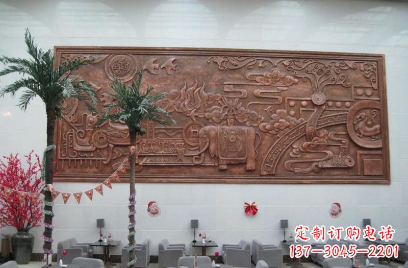 湖北招财进宝大象铜浮雕
