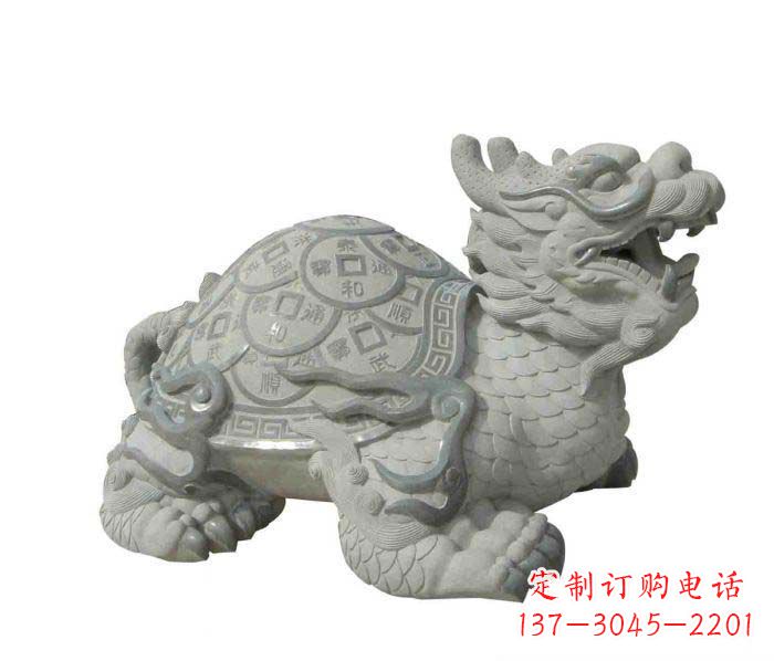 湖北招财神兽大理石龙龟石雕