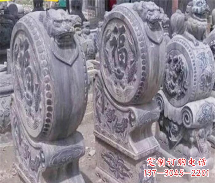 湖北招财石门墩仿古抱鼓石