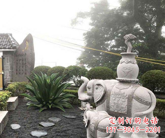 湖北招财驮宝大象石雕