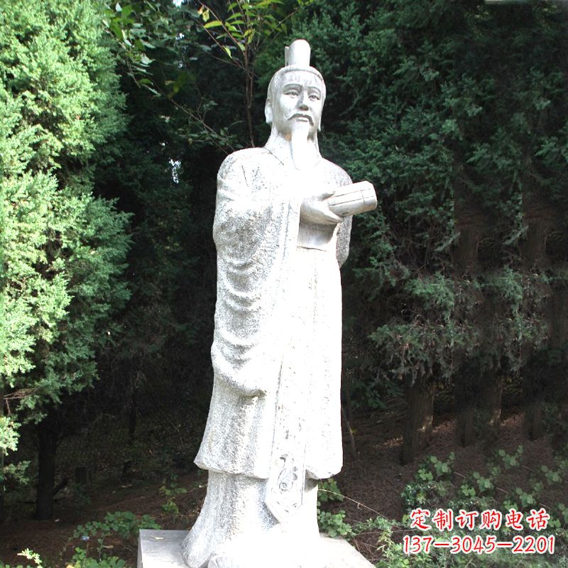 湖北中国古代著名帝王汉文帝刘恒汉白玉石雕塑像