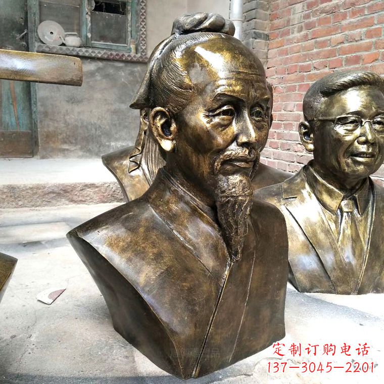 湖北中国古代著名数学家祖冲之铸铜胸像雕塑