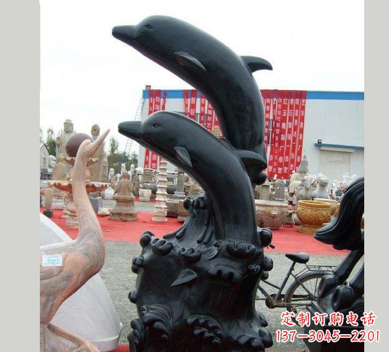 湖北中国黑海豚石雕