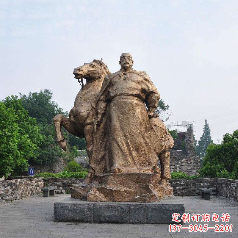 湖北中国历史名人明太祖朱元璋铜雕像