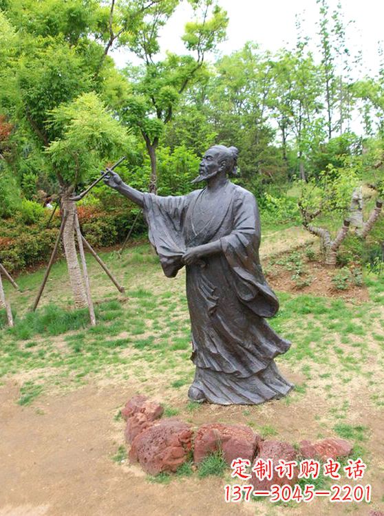 湖北中国历史名人唐代著名绘画大师吴道子铜雕塑