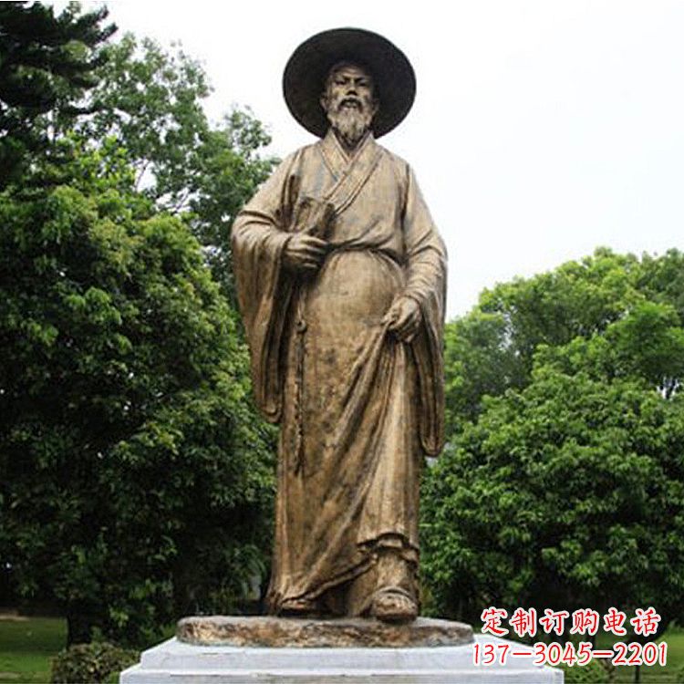湖北中国历史文化名人北宋文学家苏轼苏东坡铜雕像