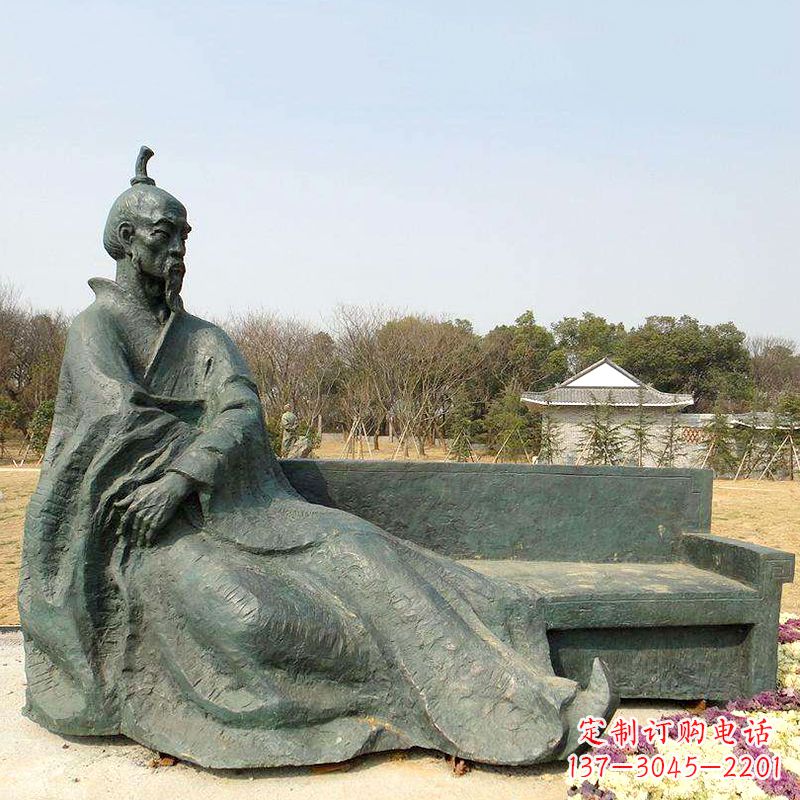 湖北中国明末清初知名画家八大山人(朱耷)雕塑塑像-公园历史名人铜雕像