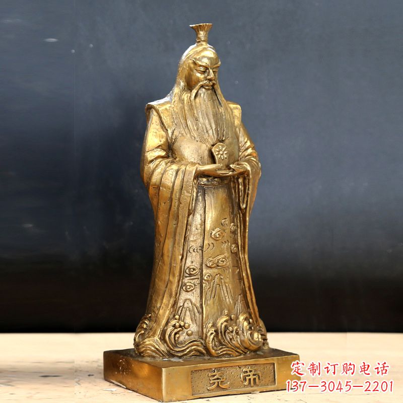湖北中国上古时期部落联盟首领尧帝铸铜雕像