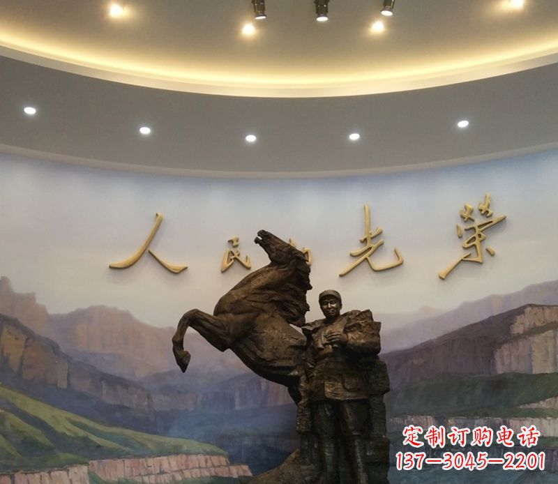 湖北朱德人物景观铜雕