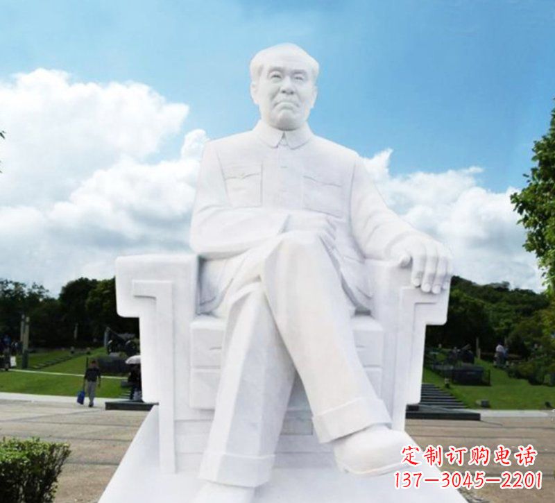 湖北朱德坐式伟人石雕