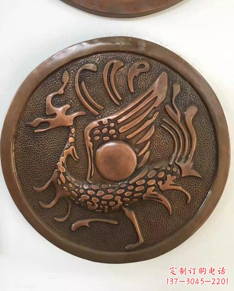 湖北朱雀铜浮雕
