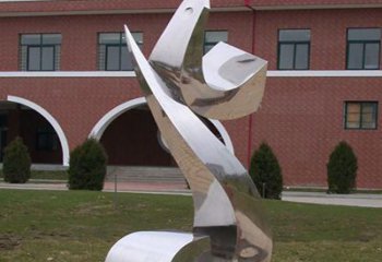 湖北校园不锈钢海浪抽象雕塑